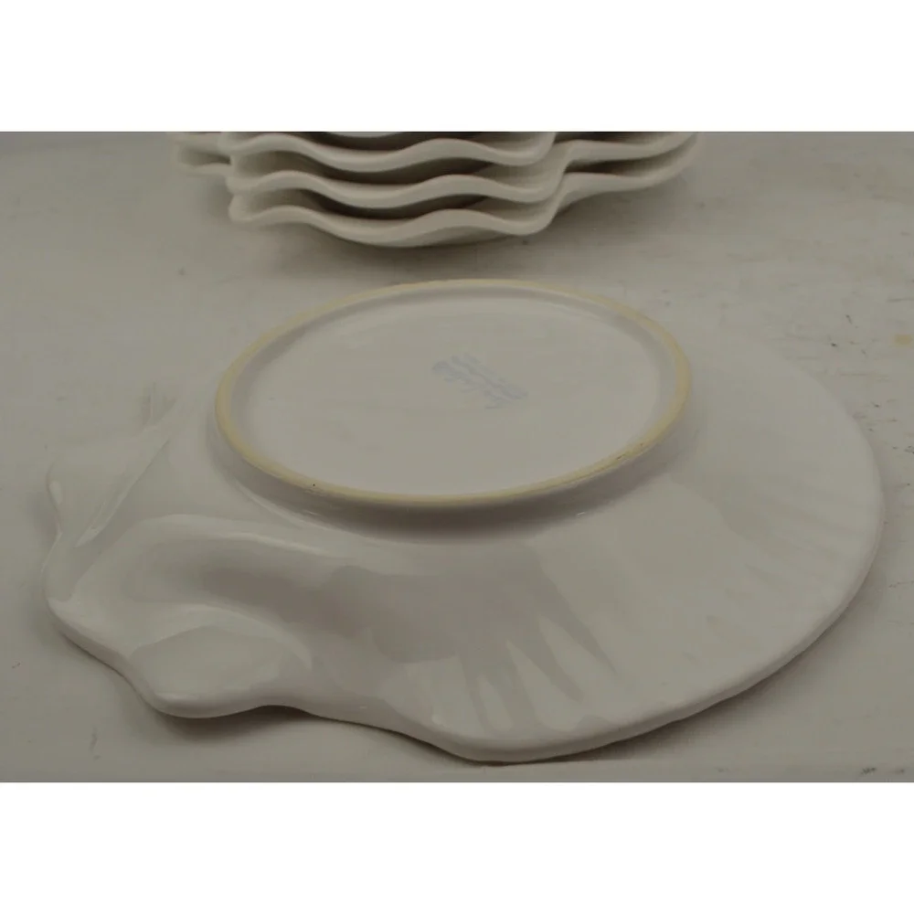 Sea La Table Portugal White Seashell Scallop Dinner Plates 10